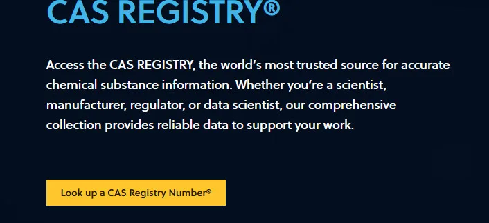 CAS Registry information about accessing chemical substance data.